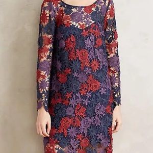 Moulinette Soeurs Anthropologie Harvest Blooms Purple Burgundy Lace Dress 6
